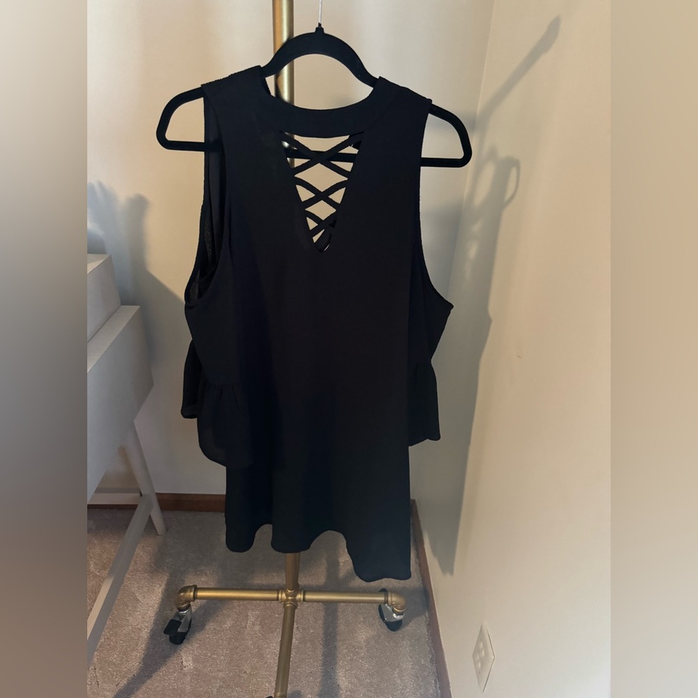 Entro Black Dress With Cold Shoulder, Size Medium, From Francesca’s